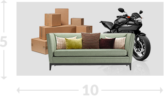 5 X 10 Storage unit sample contents: 1 room of furniture